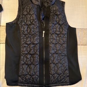 Chico's Charcoal Print Vest with Zipper
